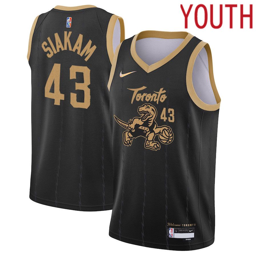 Youth Toronto Raptors 43 Pascal Siakam Nike Black City Edition Swingman NBA Jerseys